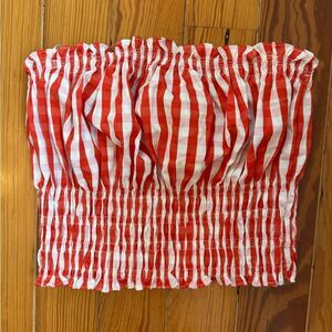 DO+BE Red and White Striped Top